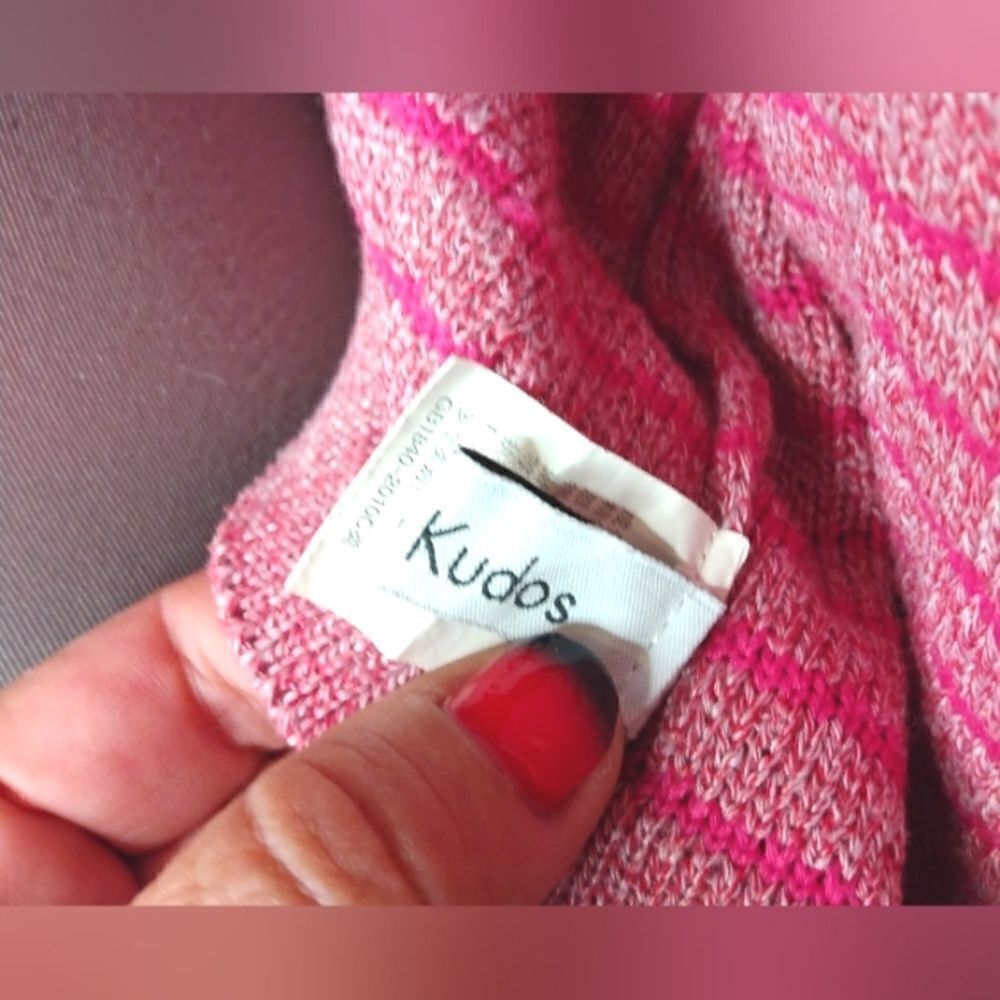 Pink # 5 Buttons Cookie Kudos Knit Women's Sweater Cardigan Buttons SZ small - Picture 14 of 15